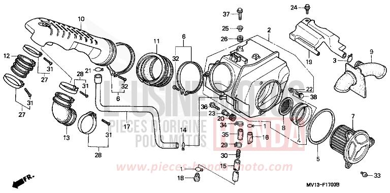 FILTRE A AIR de Africa Twin 750 NH138G (NH138G) de 1990